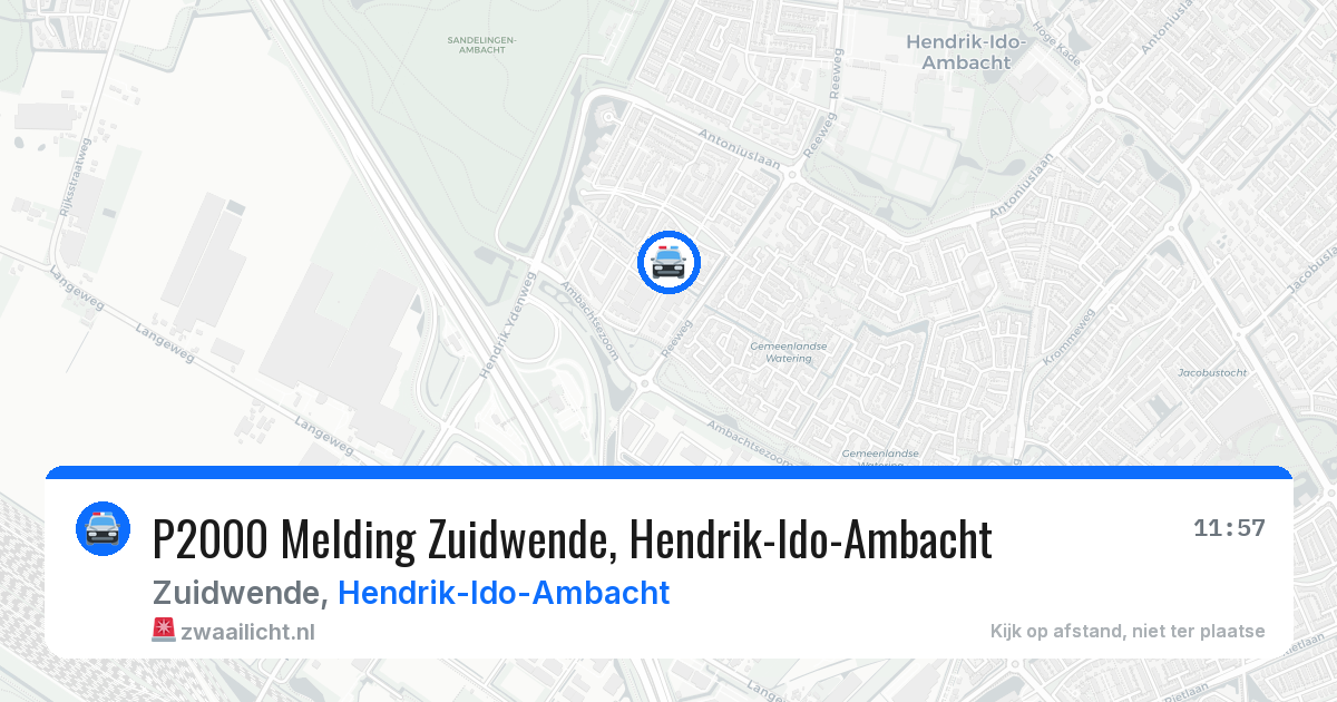 P2000 Melding Zuidwende, Hendrik-Ido-Ambacht — 1 aug 2026