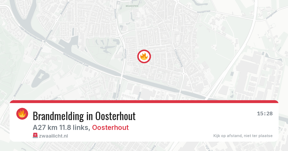 Brandmelding in Oosterhout — 10 mei 2026
