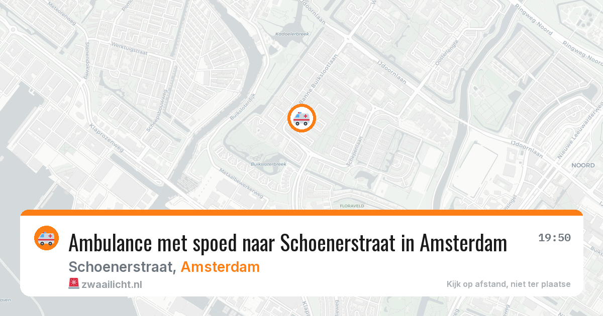 Ambulance met spoed naar Schoenerstraat in Amsterdam — 14 jun 2026