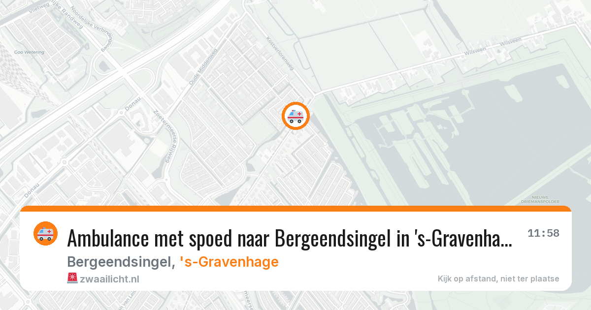 Ambulance met spoed naar Bergeendsingel in 's-Gravenhage — 29 jun 2026