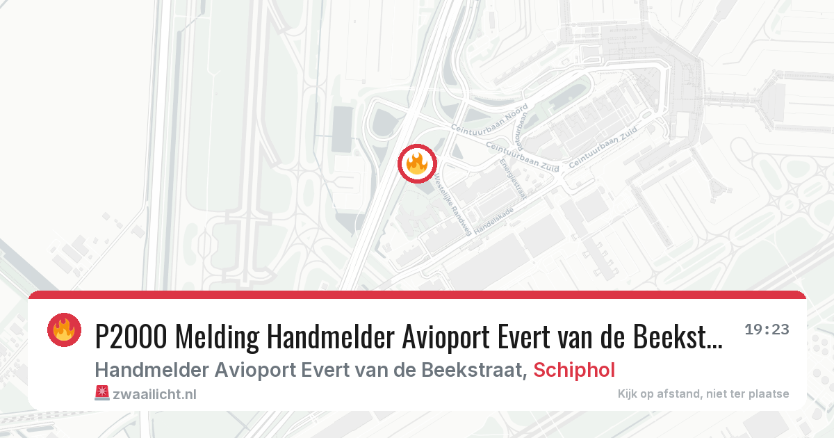 P2000 Melding Handmelder Avioport Evert van de Beekstraat, Schiphol — 8 feb 2026