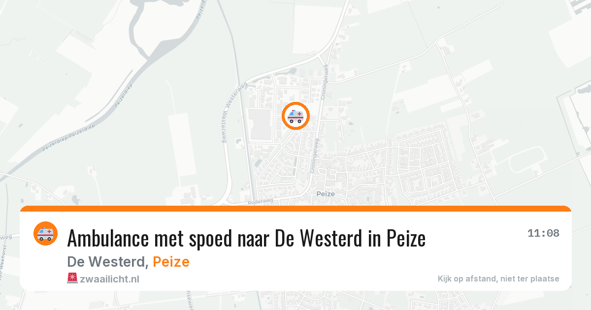 Ambulance met spoed naar De Westerd in Peize — 18 jul 2026