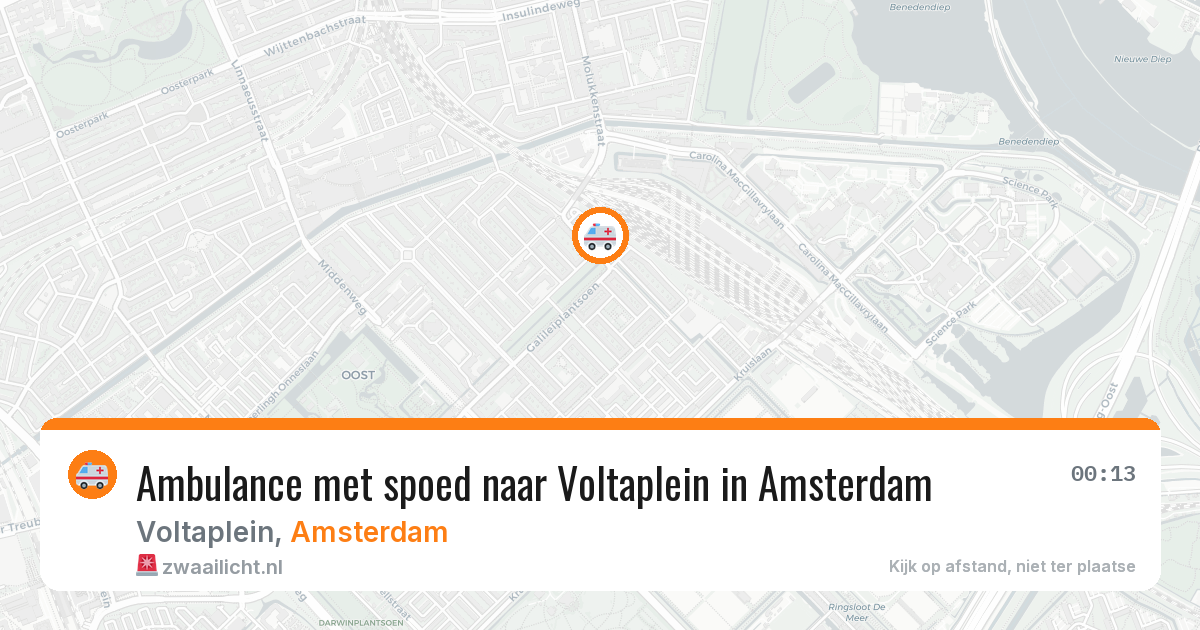Ambulance met spoed naar Voltaplein in Amsterdam — 10 jun 2026