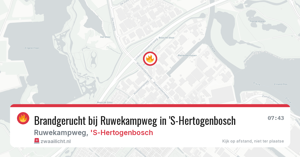 Brandgerucht bij Ruwekampweg in 'S-Hertogenbosch — 9 jun 2026