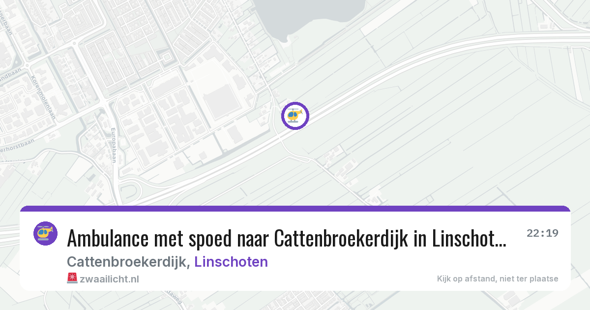 Ambulance met spoed naar Cattenbroekerdijk in Linschoten — 11 jul 2026