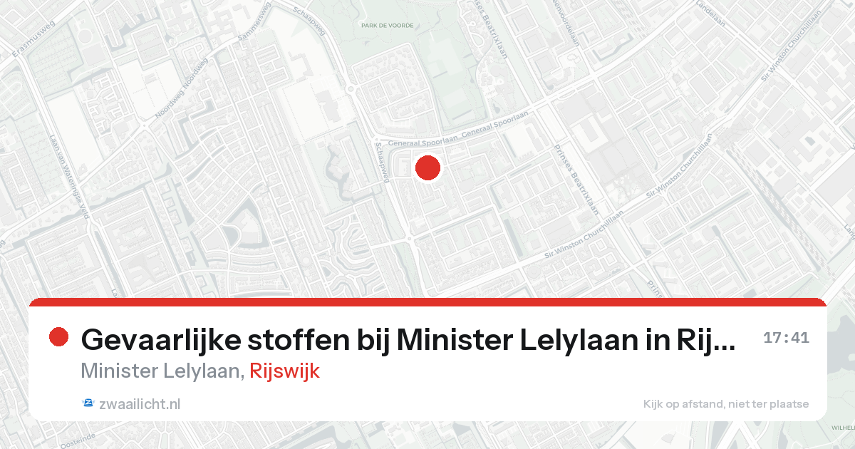 Gevaarlijke stoffen bij Minister Lelylaan in Rijswijk — 19 aug 2026