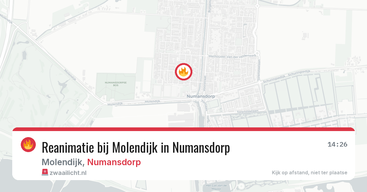Reanimatie bij Molendijk in Numansdorp — 15 jul 2026