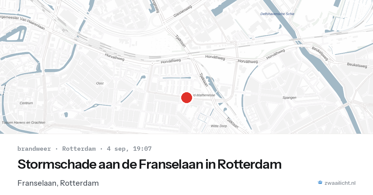 Stormschade aan de Franselaan in Rotterdam — 4 sep 2026