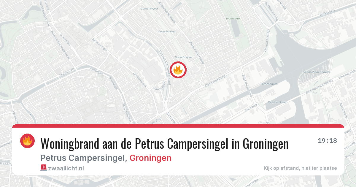 Woningbrand aan de Petrus Campersingel in Groningen — 18 jul 2026
