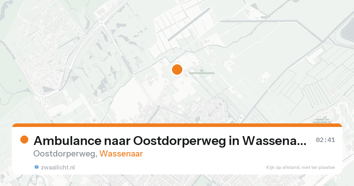 Ambulance naar Oostdorperweg in Wassenaar — 22 aug 2026