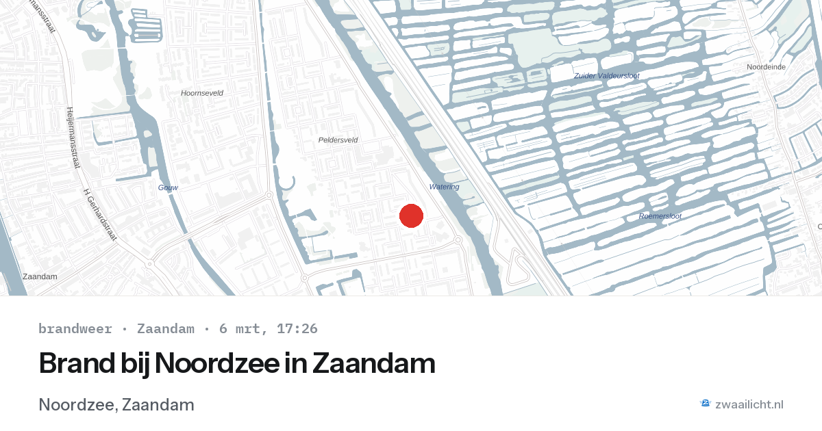 Brand bij Noordzee in Zaandam — 6 mrt 2026