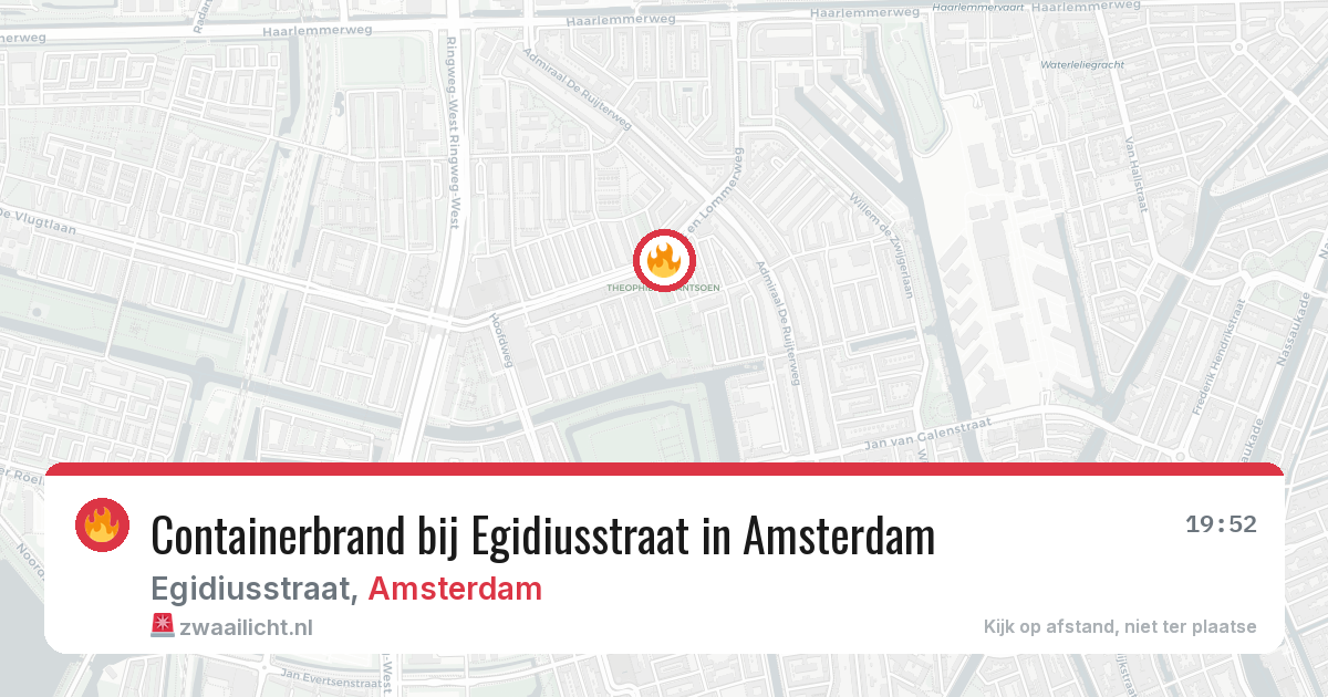 Containerbrand bij Egidiusstraat in Amsterdam — 17 jun 2026