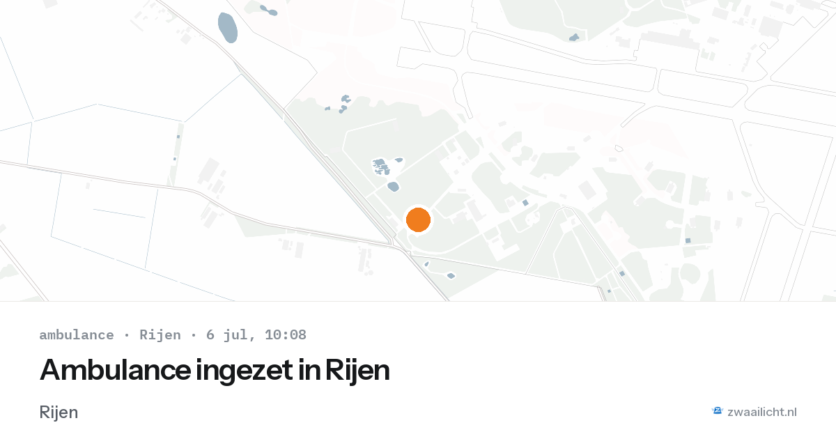 Ambulance ingezet in Rijen — 6 jul 2026