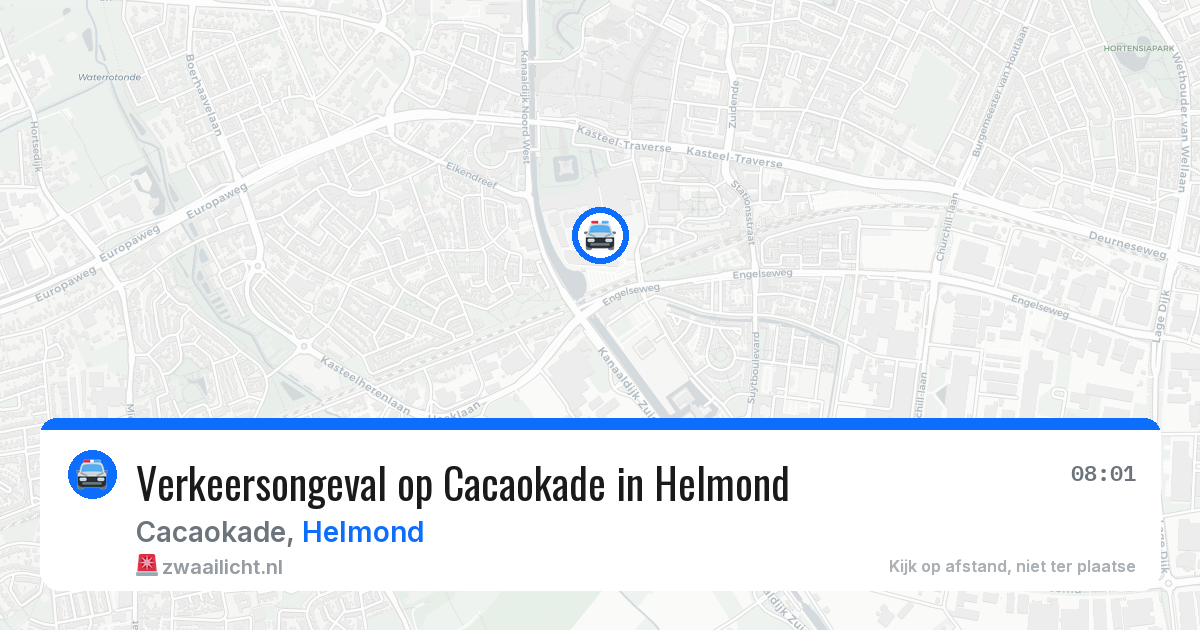 Verkeersongeval op Cacaokade in Helmond — 12 feb 2026