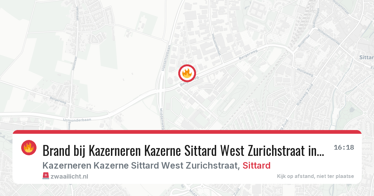 Brand bij Kazerneren Kazerne Sittard West Zurichstraat in Sittard — 22 jun 2026