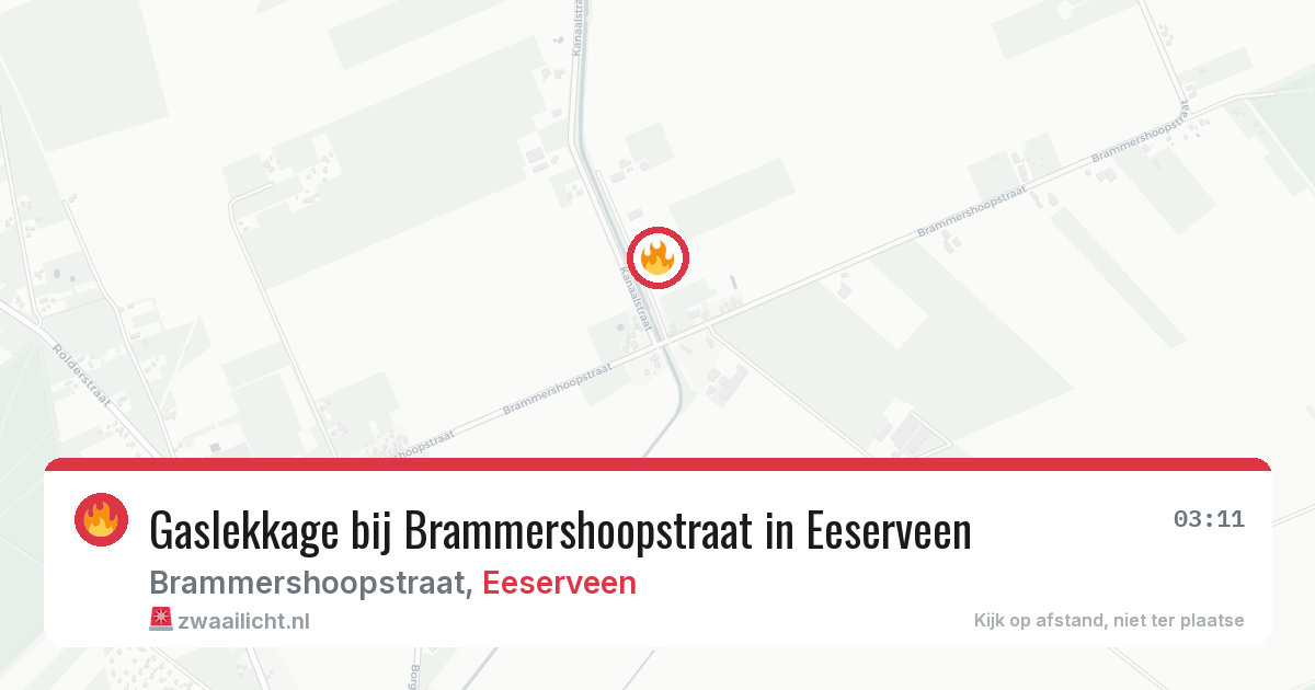 Gaslekkage bij Brammershoopstraat in Eeserveen — 20 jun 2026