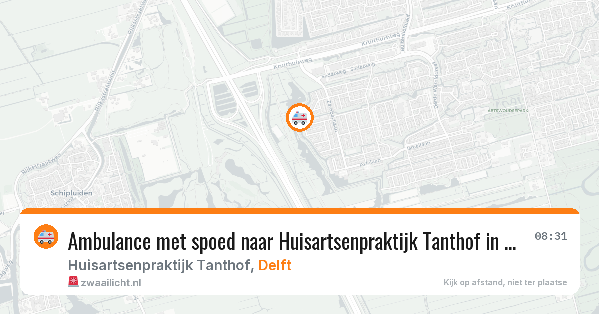 Ambulance met spoed naar Huisartsenpraktijk Tanthof in Delft — 23 jan 2026