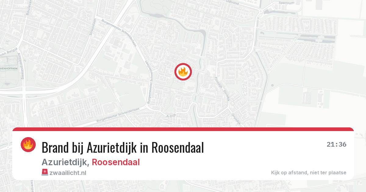 Brand bij Azurietdijk in Roosendaal — 19 jun 2026