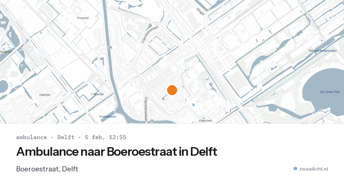 Ambulance naar Boeroestraat in Delft — 5 feb 2026