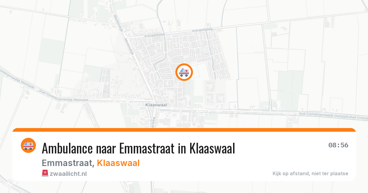 Ambulance naar Emmastraat in Klaaswaal — 1 aug 2026