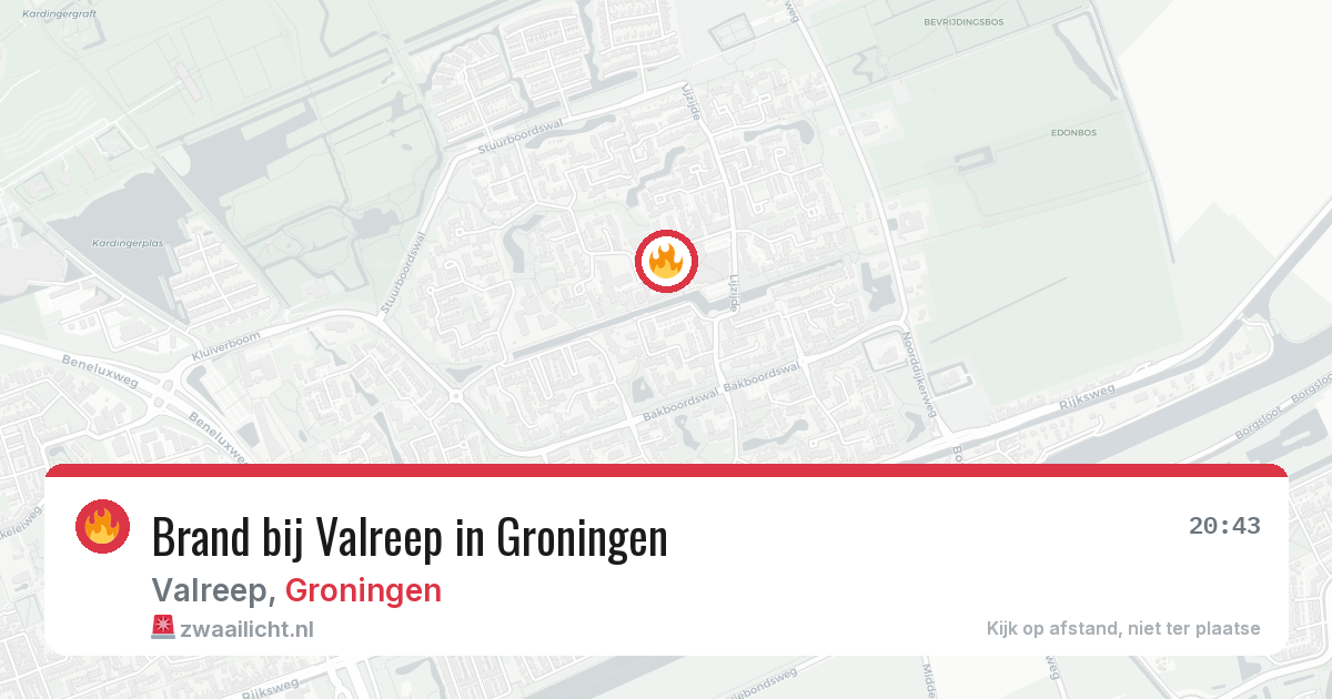 Brand bij Valreep in Groningen — 6 aug 2026