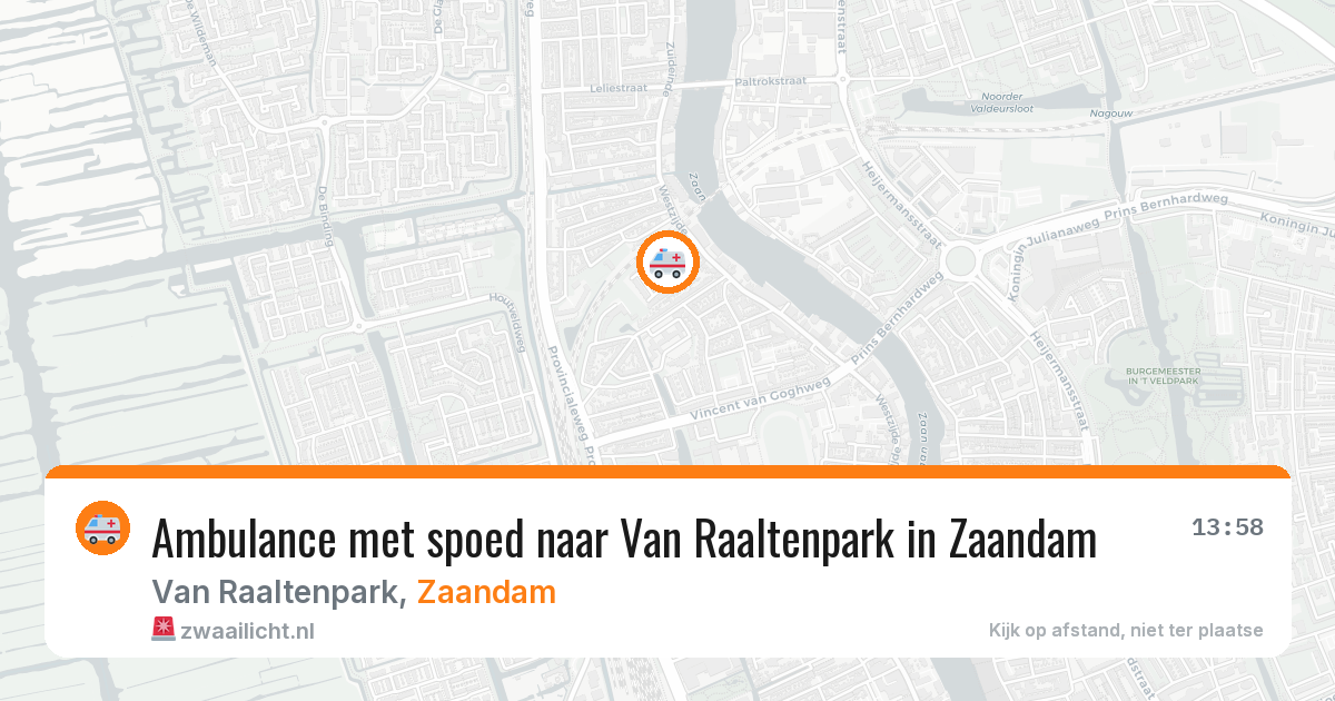 Ambulance met spoed naar Van Raaltenpark in Zaandam — 6 aug 2026
