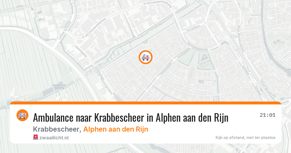 Ambulance naar Krabbescheer in Alphen aan den Rijn — 17 mei 2026