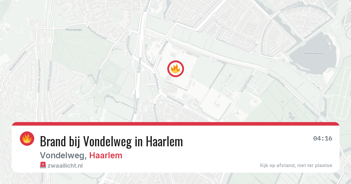 Brand bij Vondelweg in Haarlem — 14 jul 2026