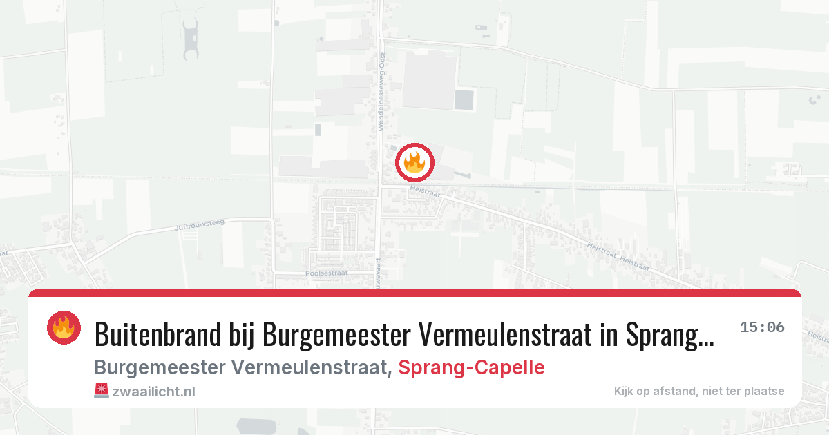 Buitenbrand bij Burgemeester Vermeulenstraat in Sprang-Capelle — 29 jan 2026