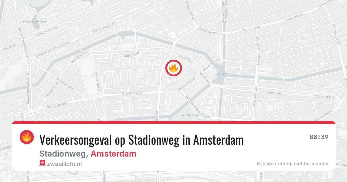 Verkeersongeval op Stadionweg in Amsterdam — 22 jun 2026
