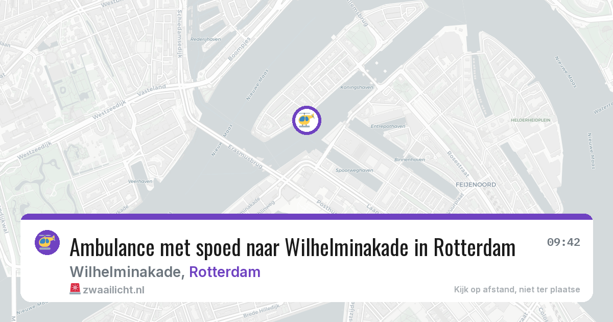 Ambulance met spoed naar Wilhelminakade in Rotterdam — 3 aug 2026