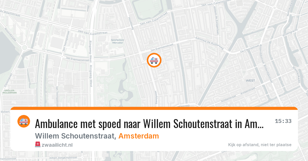 Ambulance met spoed naar Willem Schoutenstraat in Amsterdam — 5 apr 2026