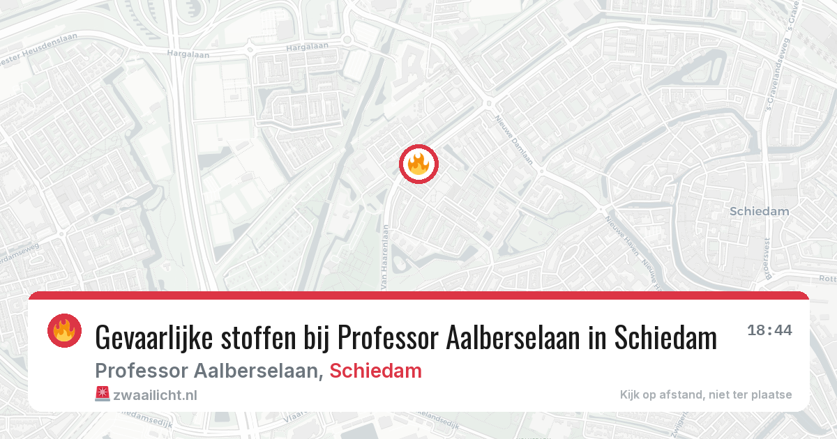 Gevaarlijke stoffen bij Professor Aalberselaan in Schiedam — 7 jul 2026