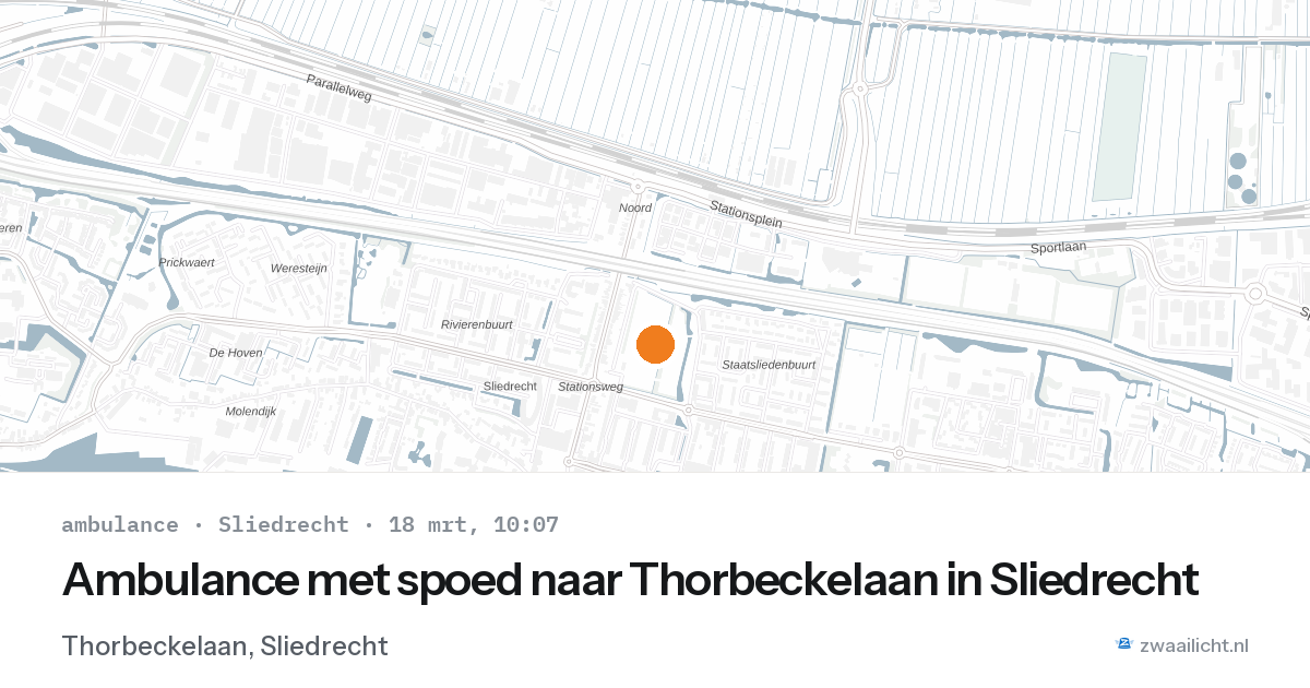 Ambulance met spoed naar Thorbeckelaan in Sliedrecht — 18 mrt 2026