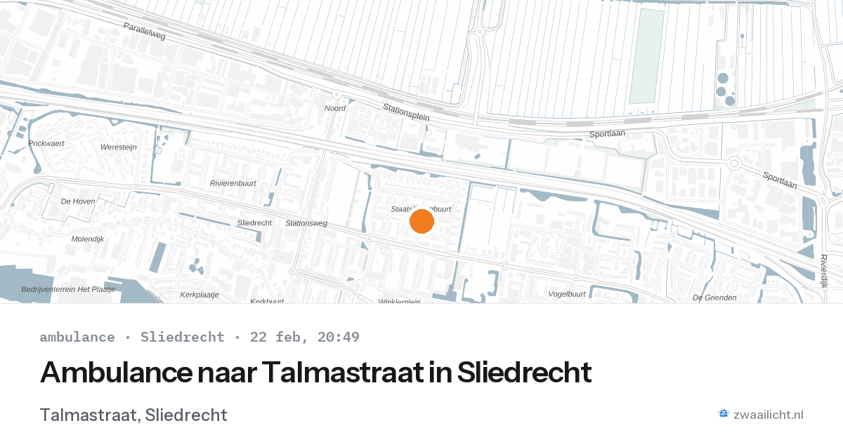 Ambulance naar Talmastraat in Sliedrecht — 22 feb 2026