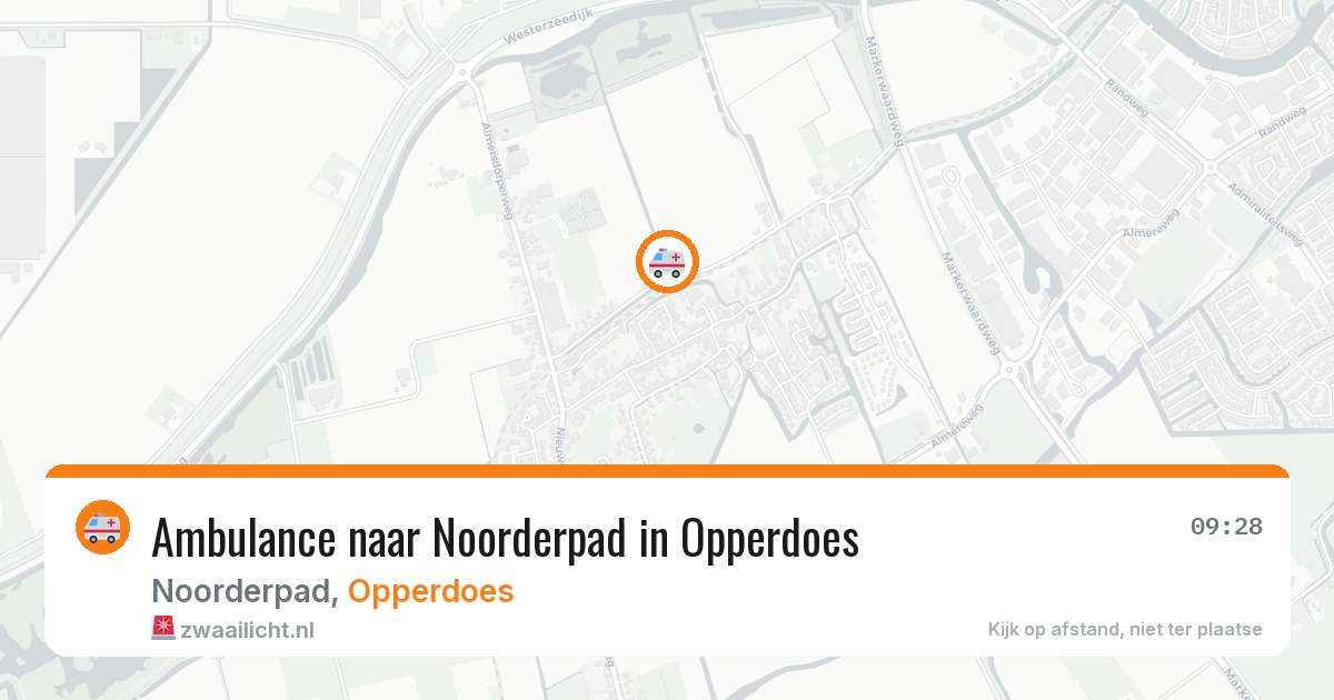 Ambulance naar Noorderpad in Opperdoes — 9 aug 2026