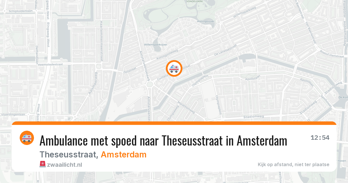 Ambulance met spoed naar Theseusstraat in Amsterdam — 18 mei 2026