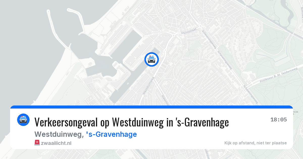 Verkeersongeval op Westduinweg in 's-Gravenhage — 10 aug 2026