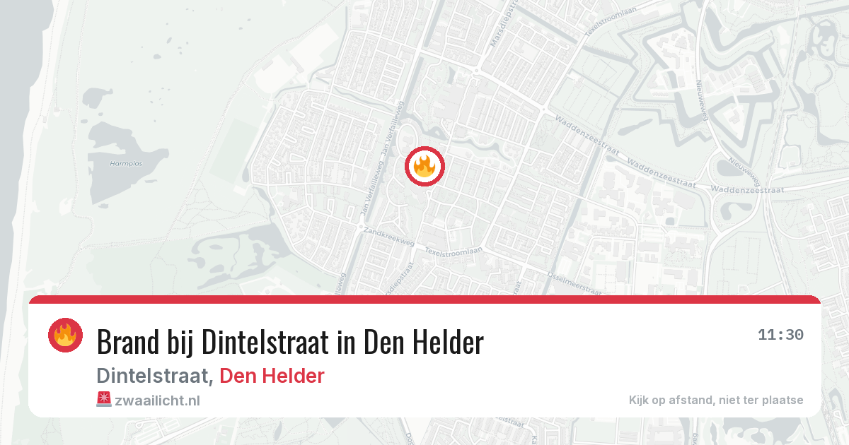 Brand bij Dintelstraat in Den Helder — 14 jun 2026