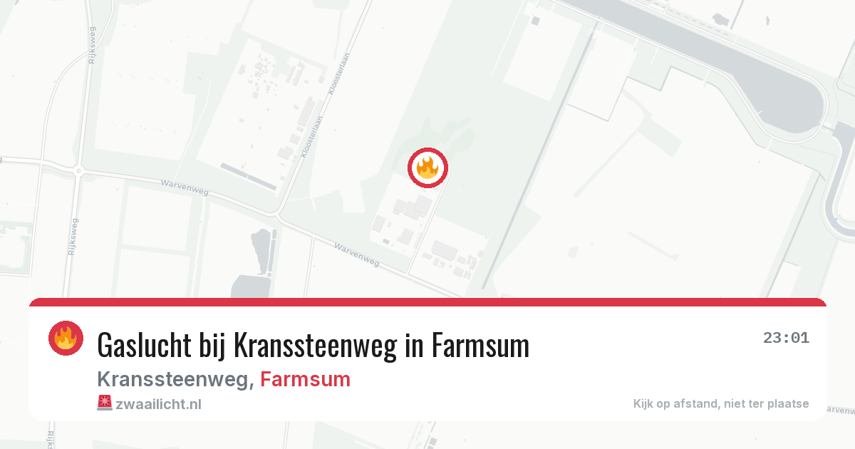 Gaslucht bij Kranssteenweg in Farmsum — 14 apr 2026