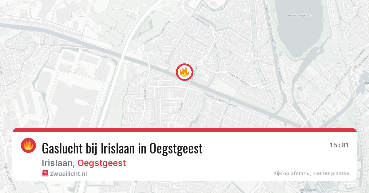 Gaslucht bij Irislaan in Oegstgeest — 19 jun 2026