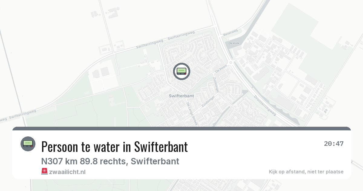 Persoon te water in Swifterbant — 14 feb 2026