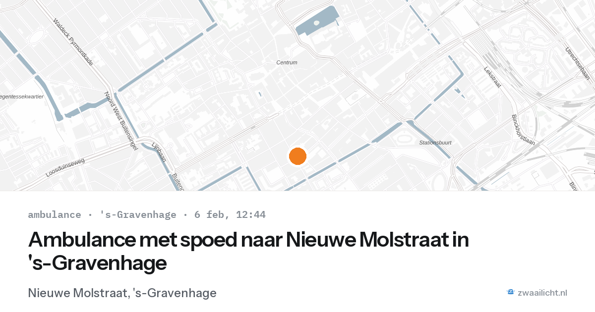 Ambulance met spoed naar Nieuwe Molstraat in 's-Gravenhage — 6 feb 2026