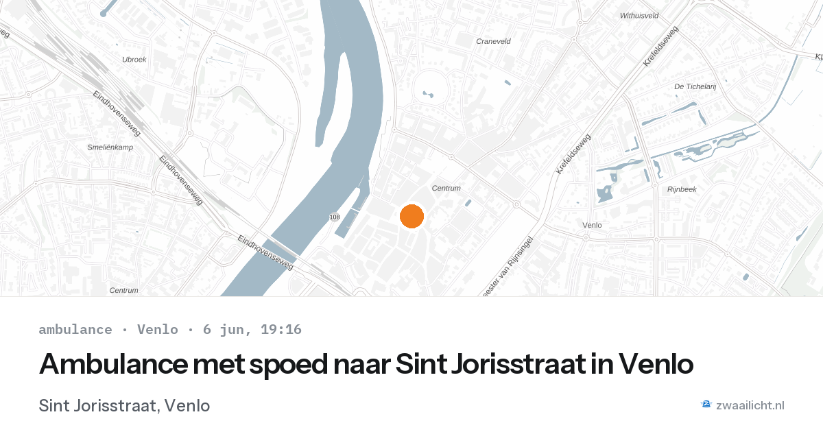 Ambulance met spoed naar Sint Jorisstraat in Venlo — 6 jun 2026