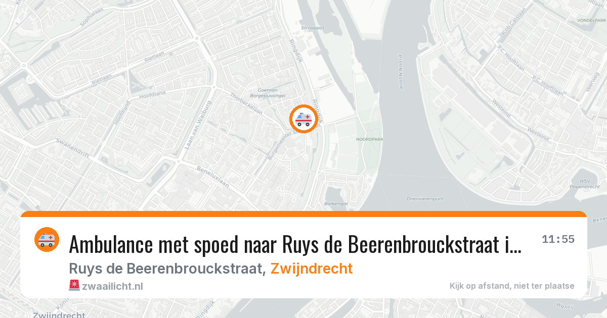 Ambulance met spoed naar Ruys de Beerenbrouckstraat in Zwijndrecht — 29 mrt 2026