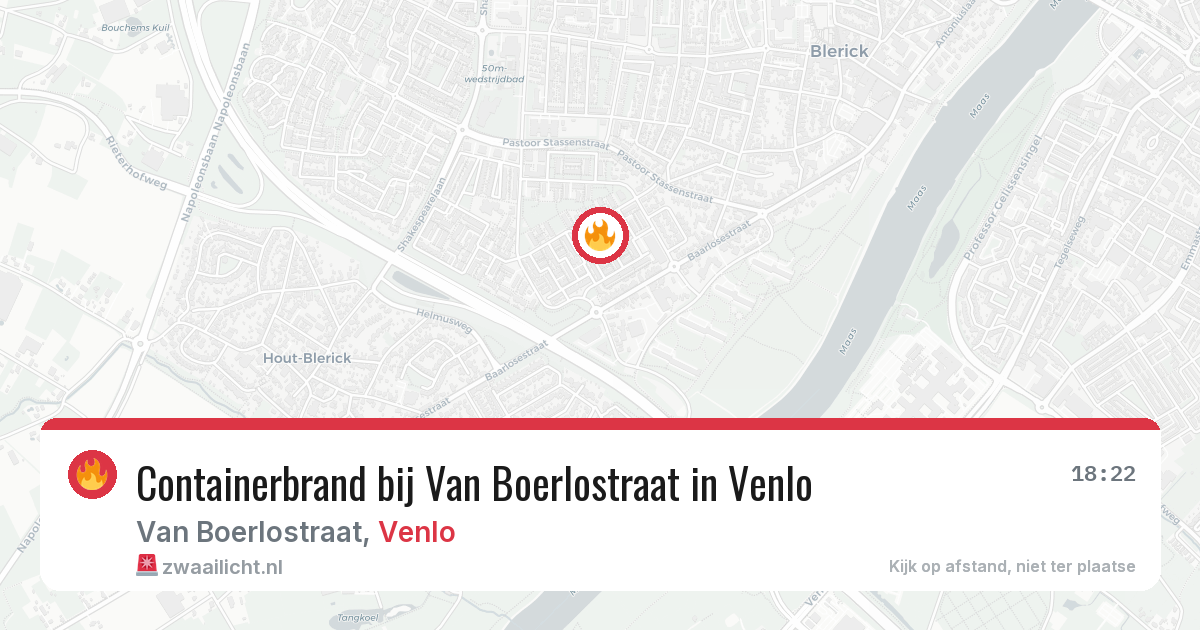 Containerbrand bij Van Boerlostraat in Venlo — 28 mrt 2026