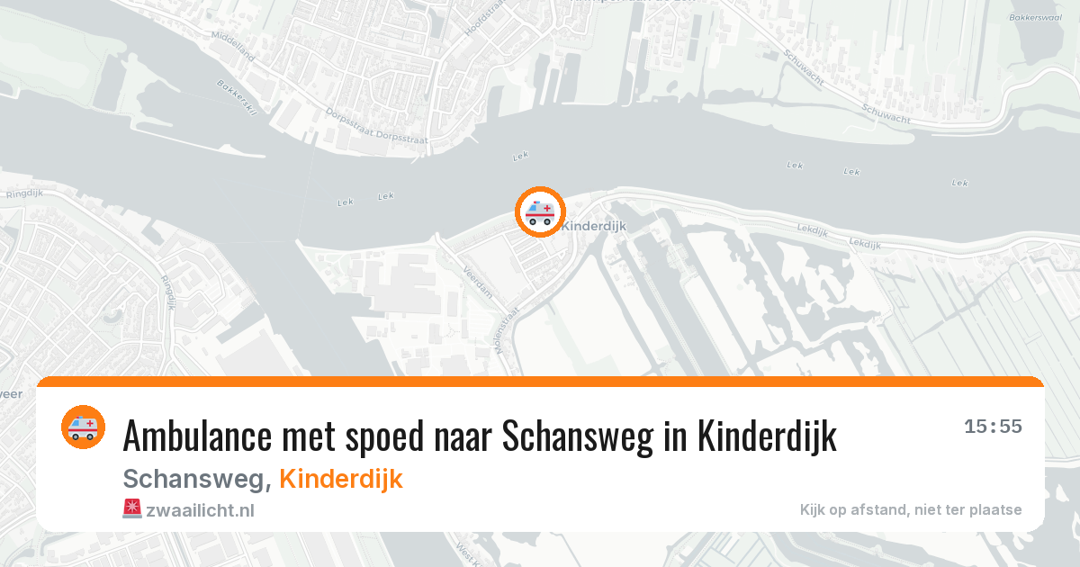 Ambulance met spoed naar Schansweg in Kinderdijk — 20 jun 2026