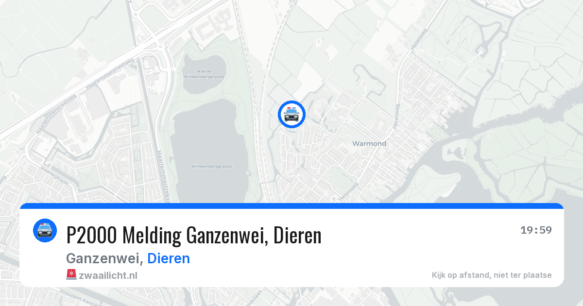 P2000 Melding Ganzenwei, Dieren — 24 apr 2026