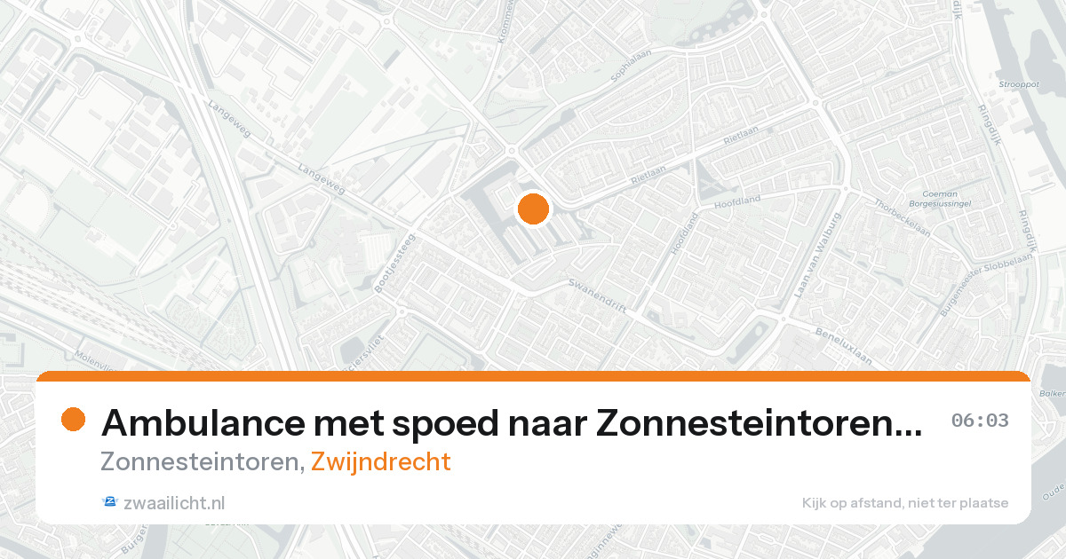 Ambulance met spoed naar Zonnesteintoren in Zwijndrecht — 15 aug 2026