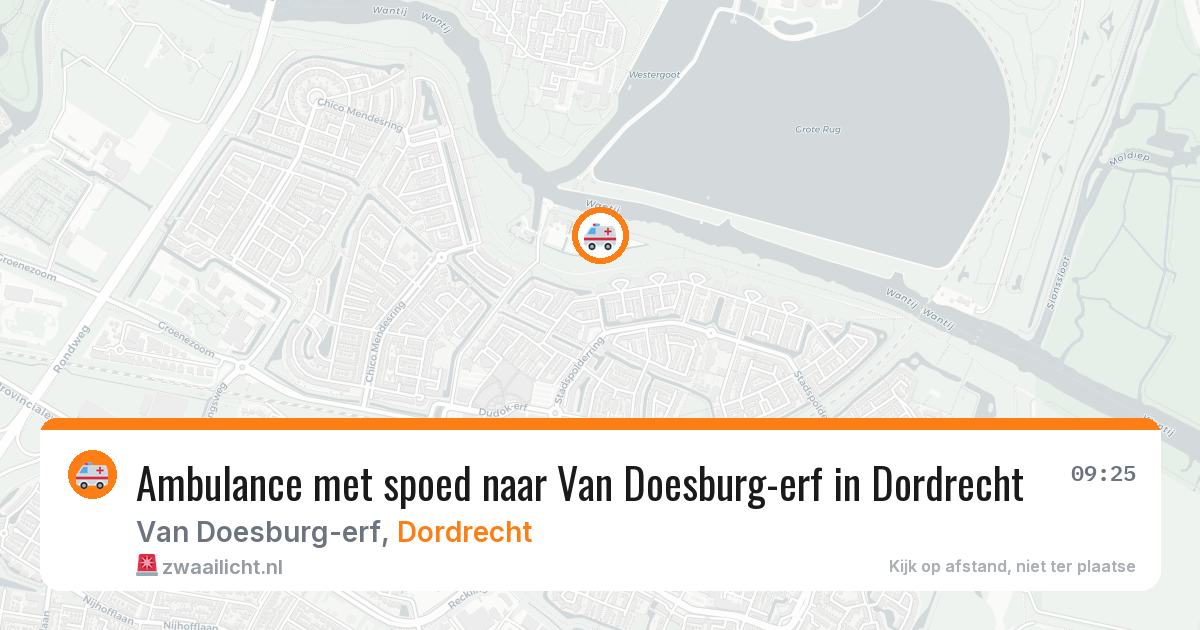 Ambulance met spoed naar Van Doesburg-erf in Dordrecht — 9 mei 2026